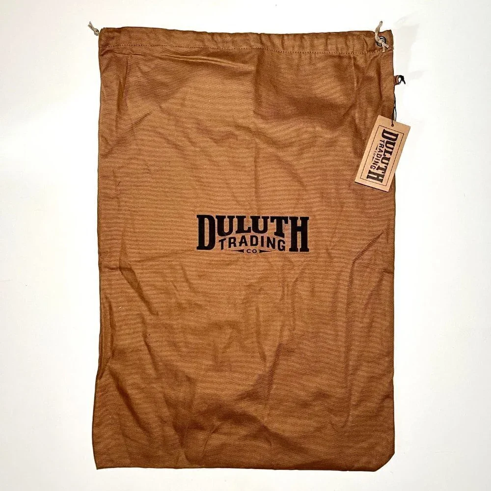 DULUTH TRADING Brown Canvas Drawstring Bag NEW